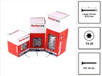 Fischer 500x Power-Fast II FPF II CTF 4,5 x 45 mm BC verzonken kop met binnenster TX20 volledig draad galvanisch verzinkt blauw gepassiveerd - 670263