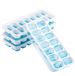 Generic M078 IJsblokjesvormen, 4 stuks en 14-voudige ijsblokjesvorm met deksel, BPA-vrij, vaatwasmachinebestendig, gemakkelijk los te maken, stapelbaar, duurzaam voor koffie, babyvoeding, blauw