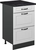 Vicco Keukenonderkast R-Line, Wit landelijk/Antraciet, 50 cm antraciet werkblad