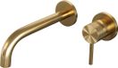 Brauer Gold Carving Inbouw Wastafelmengkraan met Gebogen Uitloop en Rozetten Model A1 Goud Geborsteld PVD