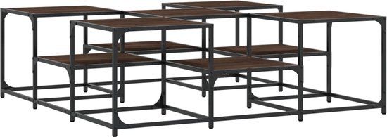 vidaXL Salontafel 121x121x40 cm bewerkt hout bruin eikenkleur