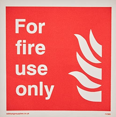 Viking Signs Viking Signs FV365-S85-V "Alleen voor brandgebruik" Sign, Vinyl/Sticker, 85 mm H x 85 mm W