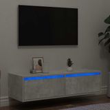 Maison Exclusive - Meuble TV avec éclairage LED, couleur béton, 100x35,5x25 cm