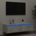 Maison Exclusive - Meuble TV avec éclairage LED, couleur béton, 100x35,5x25 cm