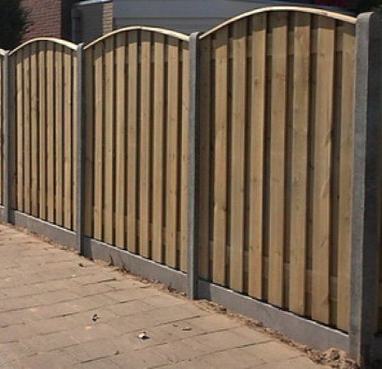 Intergard Douglas Hout beton schutting per complete set 200x190cm 21pl. toog Groen Geimpregneerd