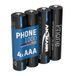 ANSMANN Telefoon batterij Micro AAA, 1000 mAh Ni-MH 1,2 V, 4 stuks, oplaadbaar, krachtig, ideaal voor DECT-telefoon, draadloze telefoon, babyfoon, reservebatterij
