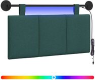 vidaXL Hangend hoofdbord Met LED-verlichting Donkergroen Stof
