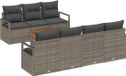 vidaXL - Tuinbank - Set - 7-delig - Grijs - Polyrattan