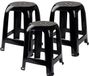 Plasticforte krukje - 3x - noir - plastique - 37 x 37 x 46 cm - enfants/adultes