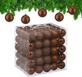Merkloos / Sans marque Relaxdays Kerstballen set van 100 - Ø 6 cm - Kunststof - Onbreekbaar - Bruin
