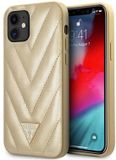 Guess iPhone 12 Mini Backcase hoesje - Effen Goud - Kunstleer