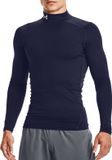 Under Armour UA CG Armour Comp Mock-BLU Heren Sportshirt - Midnight Navy - Wit