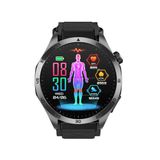 VALDUS Knauermann PRO 3 Fan Edition gezondheidshorloge, rond (2025), zwart, smartwatch met telefoonfunctie, ECG Plus HRV- en SOS-functie, BT Bluetooth, slaapapneu, klittenband, zwart, 14-24, Normaal