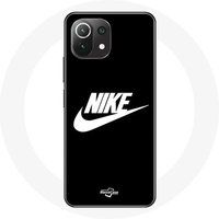 Maniacase Hoesje voor Xiaomi Mi 11 Lite Nike Logo witte achtergrond Zwart