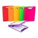 Mind Reader Klembord, plastic brief, bodemopening opslag, laag profiel clip, school, kantoor, verpakking van 6, kleuren, doorschijnend 6 stuks