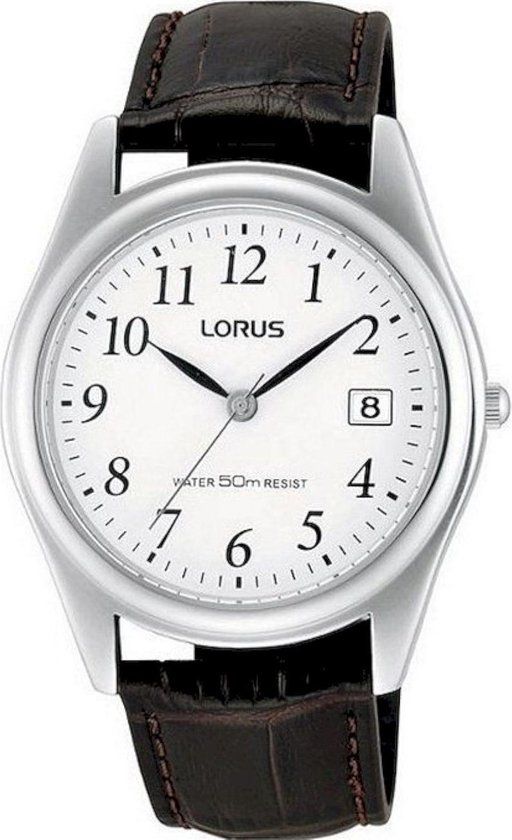 Lorus RS965BX9 Herenhorloge - 36 mm - Bruin - Analoog - Leer - Staal - 5 ATM