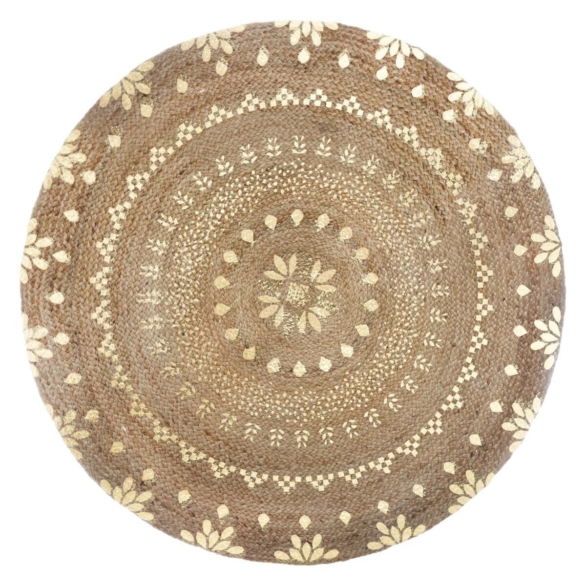 Atmosphera Vloerkleed - Jute - Goud - Rond - 115cm