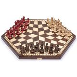 Husaria Houten schaakspel voor 3 spelers, 54 cm