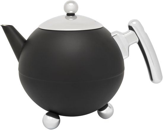 Bredemeijer Bella Ronde Theepot - 1.2L - Mat Zwart - Dubbelwandig