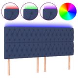 VidaXL Hoofdbord LED 180x7x118/128 cm stof bleu
