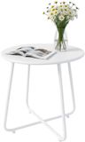 Merkloos Bijzettafel - wit - 46xØ44 cm - rond blad