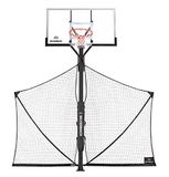 Silverback Basketbal Yard Guard Defensive Net System Rebounder met opvouwbaar net en armen in Pole, wit/zwart, groot