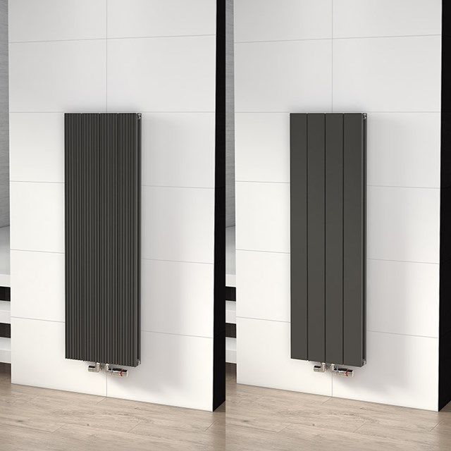 Maxaro Aluminium Designradiator Ceres Donkergrijs Metallic 1285 Watt 37,5x120cm Verticaal