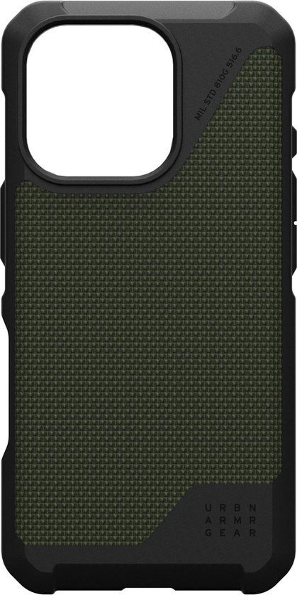 Urban Armor Gear Metropolis LT Hoesje Geschikt voor Apple iPhone 16 Pro | Compatibel met MagSafe | Back Cover | Kevlar Olive