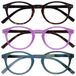 Opulize Zen 3 Stuks Leesbril Donker Bruin Roze Turquoise Blauw Klein Mannen Vrouwen RRR24-24Q +2,50