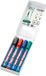 edding 380 flipchart marker set met 4 kleuren - zwart, rood, blauw, groen - ronde punt 1,5-3 mm