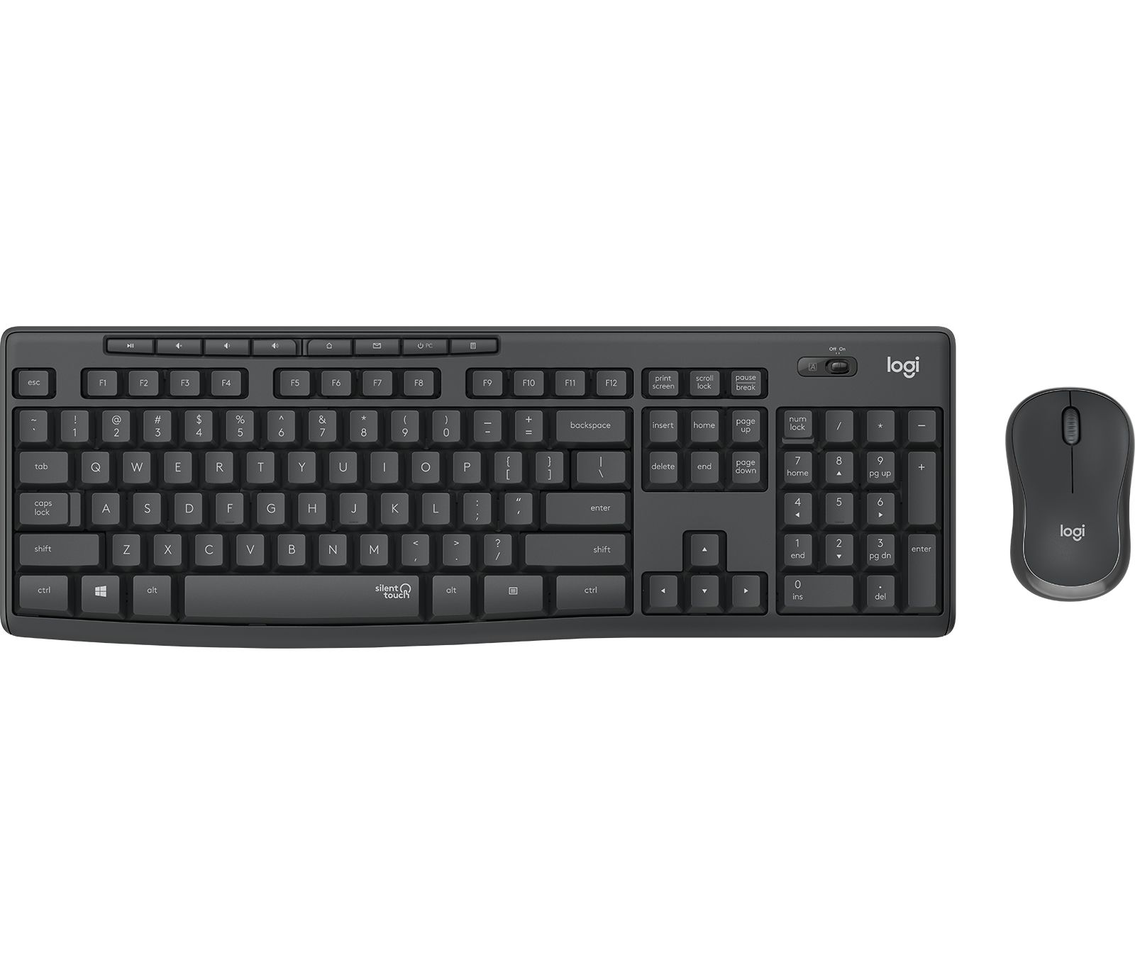 Logitech MK295 Silent Wireless Combo toetsenbord Inclusief muis USB QWERTZ Duits Grafiet