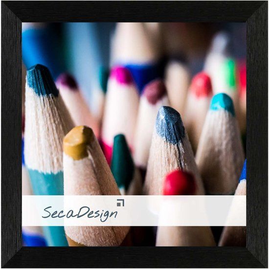 SecaDesign Fotolijst Hout - Fotomaat 20x20 cm - Zwart