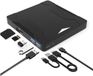 Lecteur/graveur externe CD/DVD/VCD sans marque, 5-en-1 ultra-fin portable avec connexion USB, interface Type-C/USB 3.0, noir