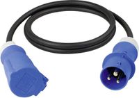 AS Schwabe 61489 Stroom Verlengkabel Zwart/blauw 1.5 m