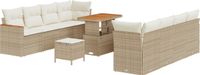 vidaXL Tuinbank Set Beige Poly Rattan