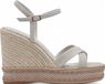 Tamaris Dames Sandalen met Sleehak Beige Leer Maat 40