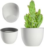KADAX Bloempot, ronde sierpot van kunststof, voor binnen en buiten, plantenbak in 3 kleuren, pot voor tuin, balkon, wit 30 cm