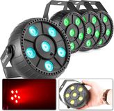 Fuzzix LED PAR - PLP10 - Set van 4 PAR spots met ingebouwde accu en 6 RGB LED's