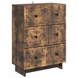 vidaXL Ladekast, Bewerkt hout, Gerookt eiken, 66 x 34,5 x 90 cm