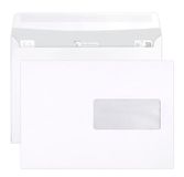 Clairefontaine 103425C - Doos 500 Witte Enveloppen C5-162x229 - Zelfklevend