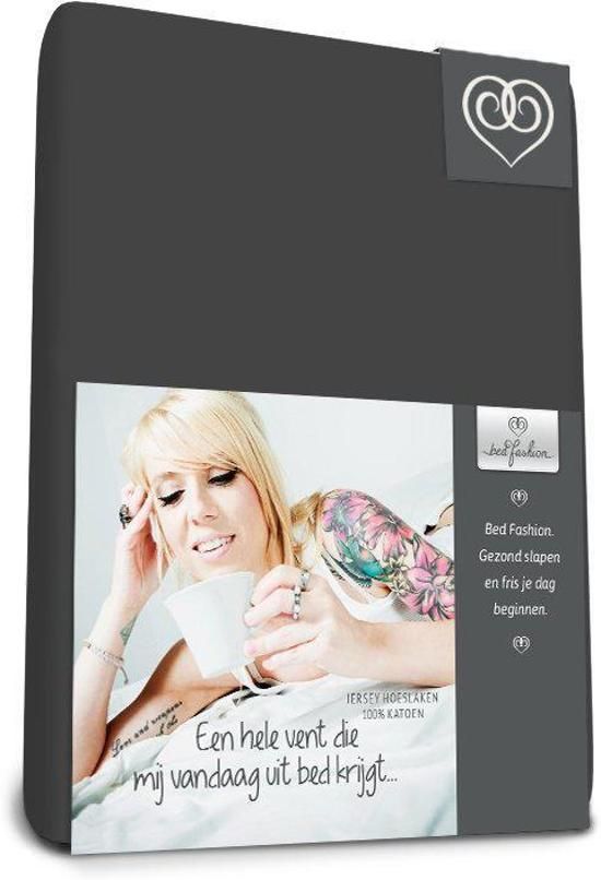 Bed-Fashion jersey topdek split hoeslaken Antraciet - 140 x 200 cm - Antraciet