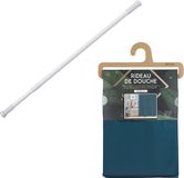 Urban Living Douchegordijn met ringen - donkerblauw - PVC - 180 x 200 cm - incl. uitschuifbare ophangstang (70-120 cm)