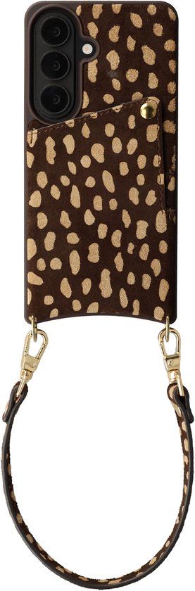 Selencia Real Leather Backcover met Pashouder en Koord voor Samsung Galaxy S26 - Fawn Chic