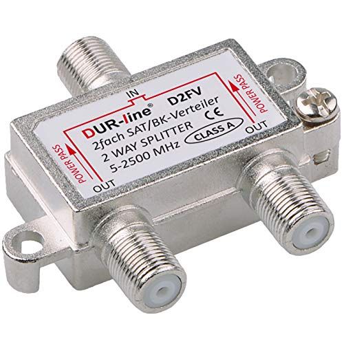 DUR-line SAT & BK-verdeler - 2-voudige splitter - volledig afgeschermd - Unicable & HD geschikt D2FV