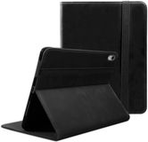 Rosso Deluxe Hoes Geschikt voor Apple iPad Mini 7 / 6 | Book Case Echt Leer | Sleep/Wake | Standaard | Penhouder | Beschermhoes Zwart