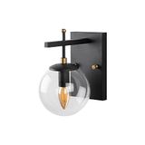 WELL HOME MOBILIARIO & DECORACIÓN Wandlamp, transparant, metaal, zwart, 15 x 20 x 15, fitting E14 max 40 W
