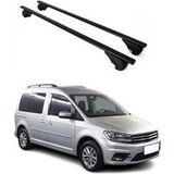 Omac Barres De Toit Pour Vw Caddy Iii 2015-2020 Fl – Tüv / Din 75302:2019 – Antivol Inclus – Charge Max 75 Kg – 2 Barres Noir