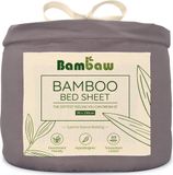 Bambaw Luxe Bamboe 1-Persoons Hoeslaken 90x190cm – Donkergrijs