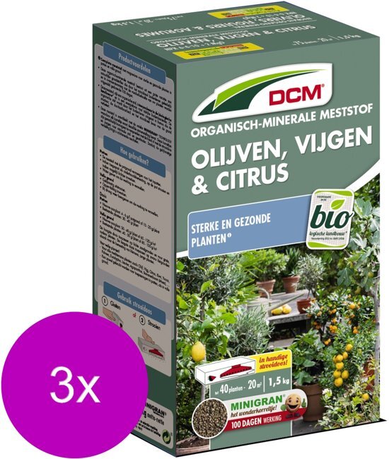 DCM Meststof Olijven Vijgen & Citrus - Siertuinmeststoffen - 3 x 1.5 kg