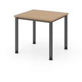 HAMMERBACHER Bureau H-Serie | Piètement à 4 pieds | réglable en hauteur | extrêmement stable, Taille plateau de table : 80 x 80 cm, Couleur plateau de table : Chêne, Couleur piètement : Graphite